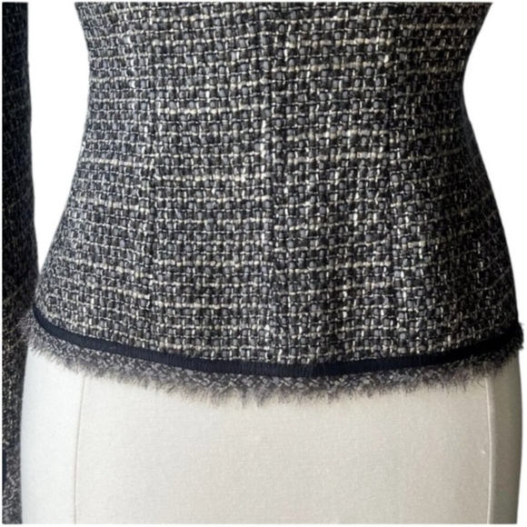 Bergdorf Goodman Grey Brown Silk Lined Wool Tweed High-end Blazer Size S - Picture 9 of 16